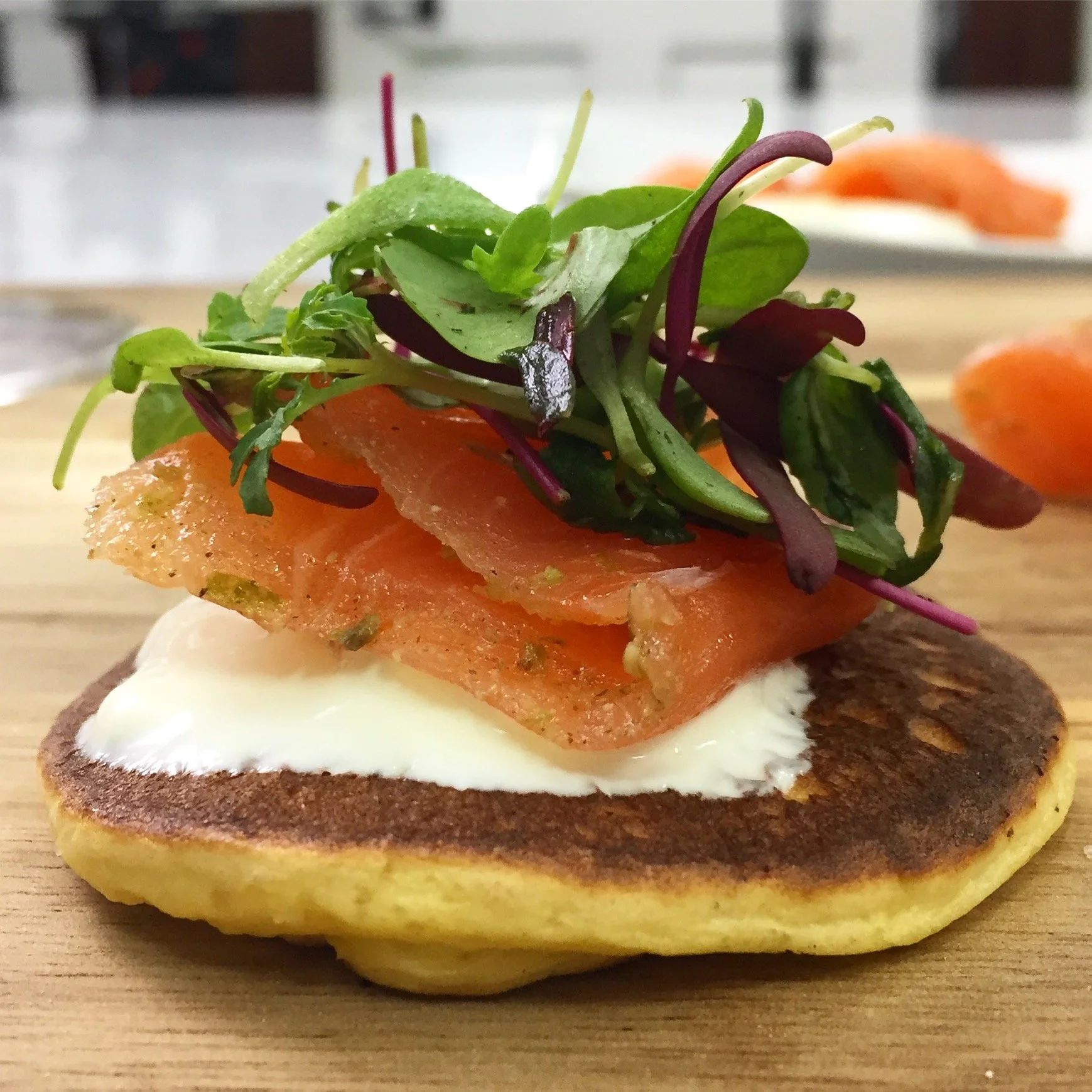 Gin-Cured Gravlax with Blinis and Crème Fraiche
