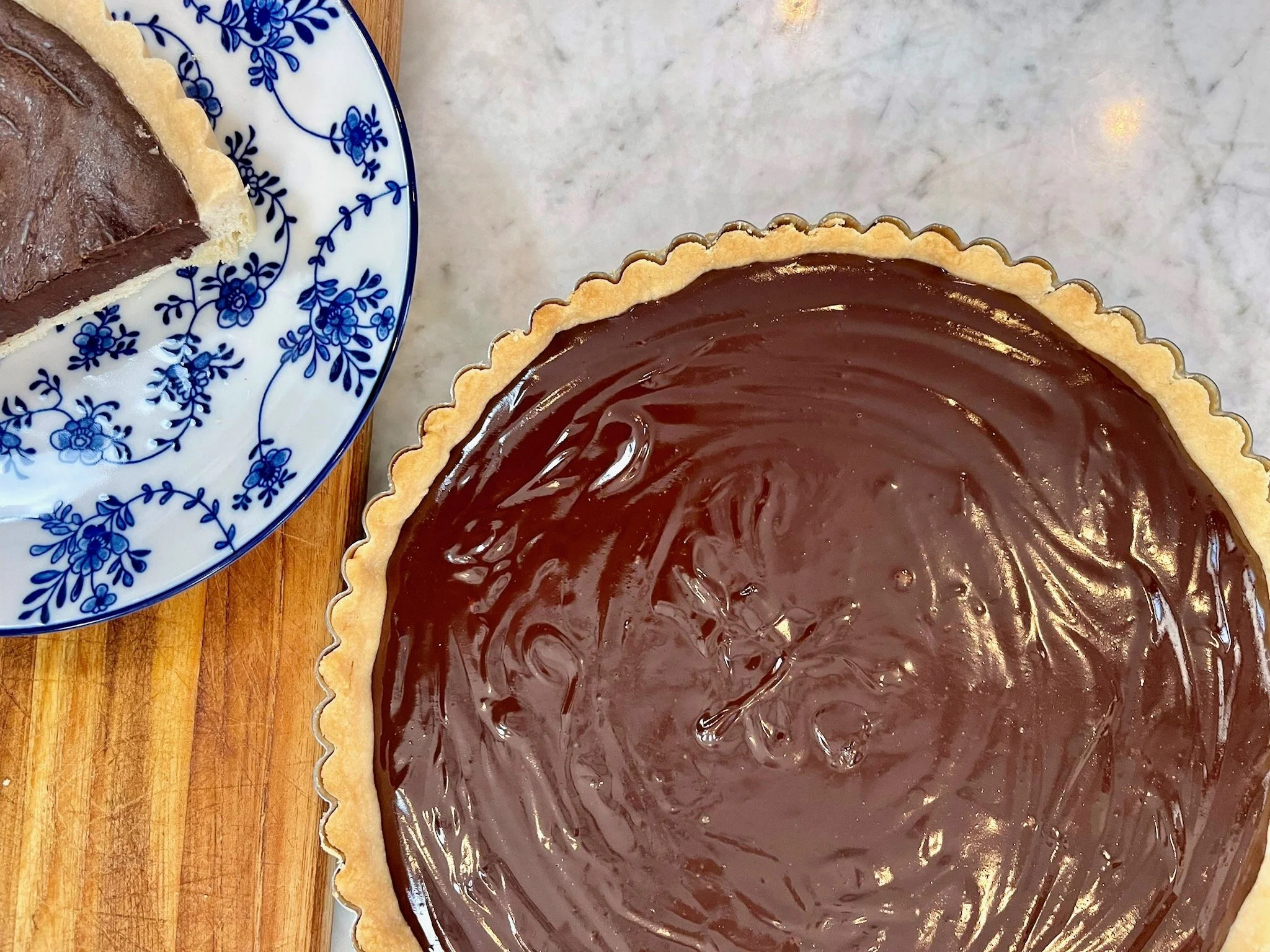 Spiced Chocolate Tart with Shortbread Crust