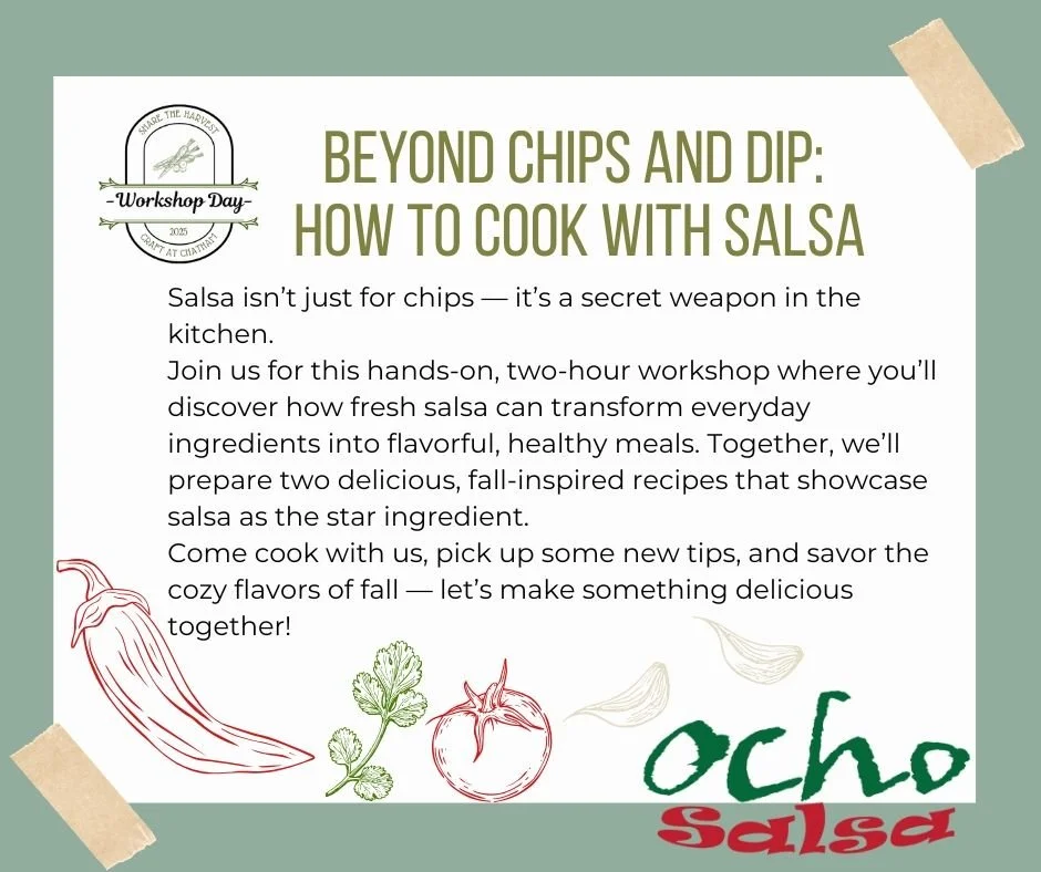 Join Heather Knepper, owner and chef at Ocho Salsa, for a hands-on, two-hour workshop exploring salsa as a secret kitchen weapon &mdash; learn how to use this famous dip as a flavorful ingredient.

Beyond Chips and Dip: How To Cook With Salsa will ta