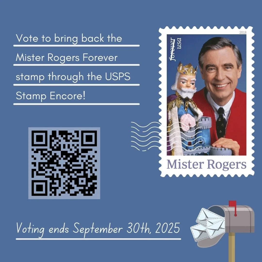 Calling all Pittsburghers and Mister Rogers enthusiasts! The U.S. Postal Service is celebrating their 250th birthday with a Stamp Encore contest, so now's the time to vote to bring back the Mister Rogers Forever stamp!

Scan the QR code here or visit