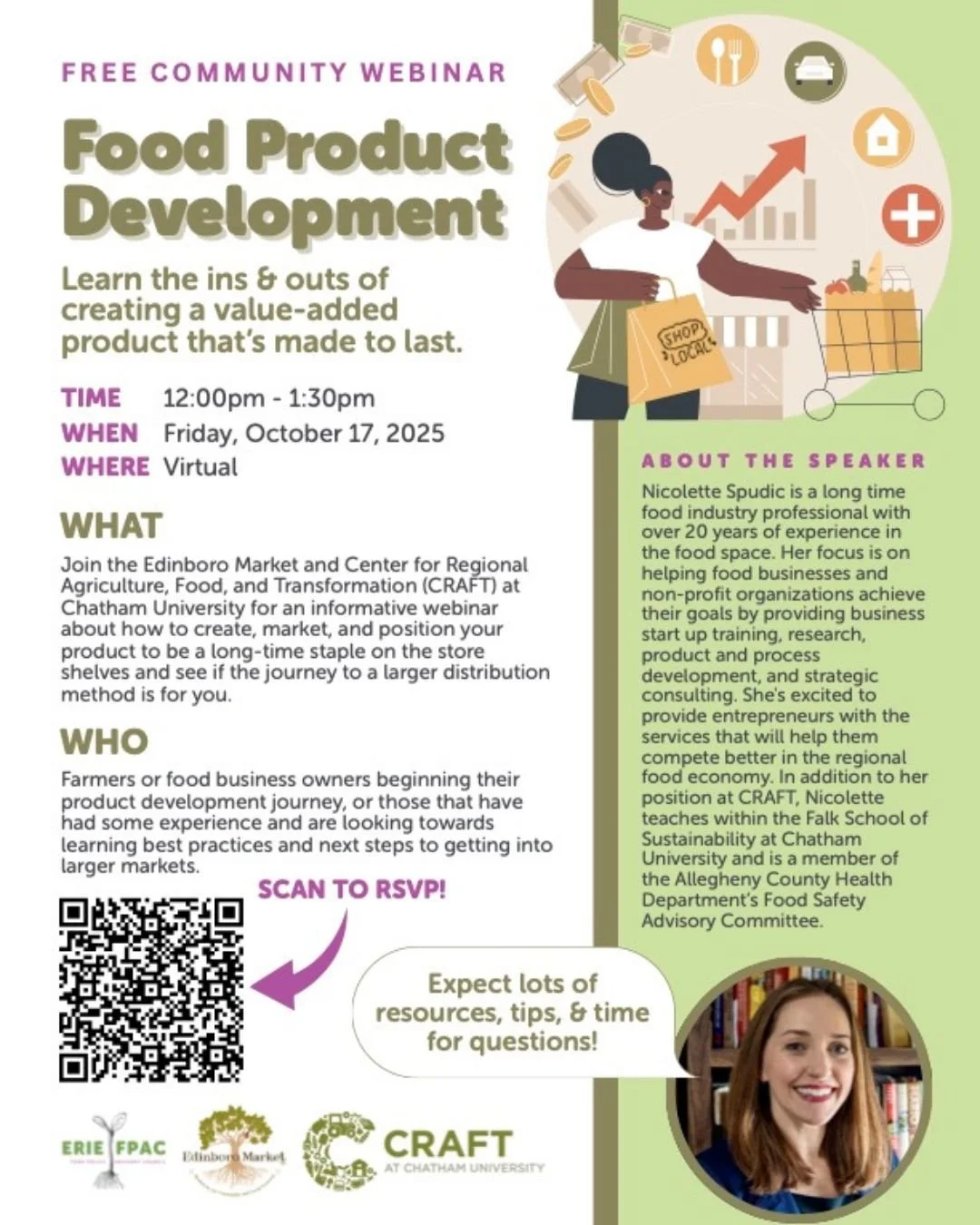 Are you a farmer or food business looking to learn the ins &amp; outs of creating a value-added product? Are you interested in getting your product into larger markets? 🛒

Join @edinboromarket and CRAFT for an informative webinar about how to create