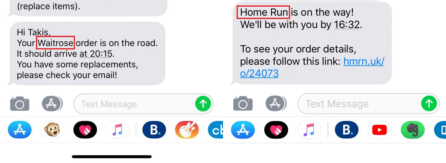 Old > New At Home Run we deliver groceries from UK's favourite supermarkets, but including another brand in our update SMS wasn't helping us either to gain top-of-mind-awareness or to distill the brand associations that we have developed over the years.