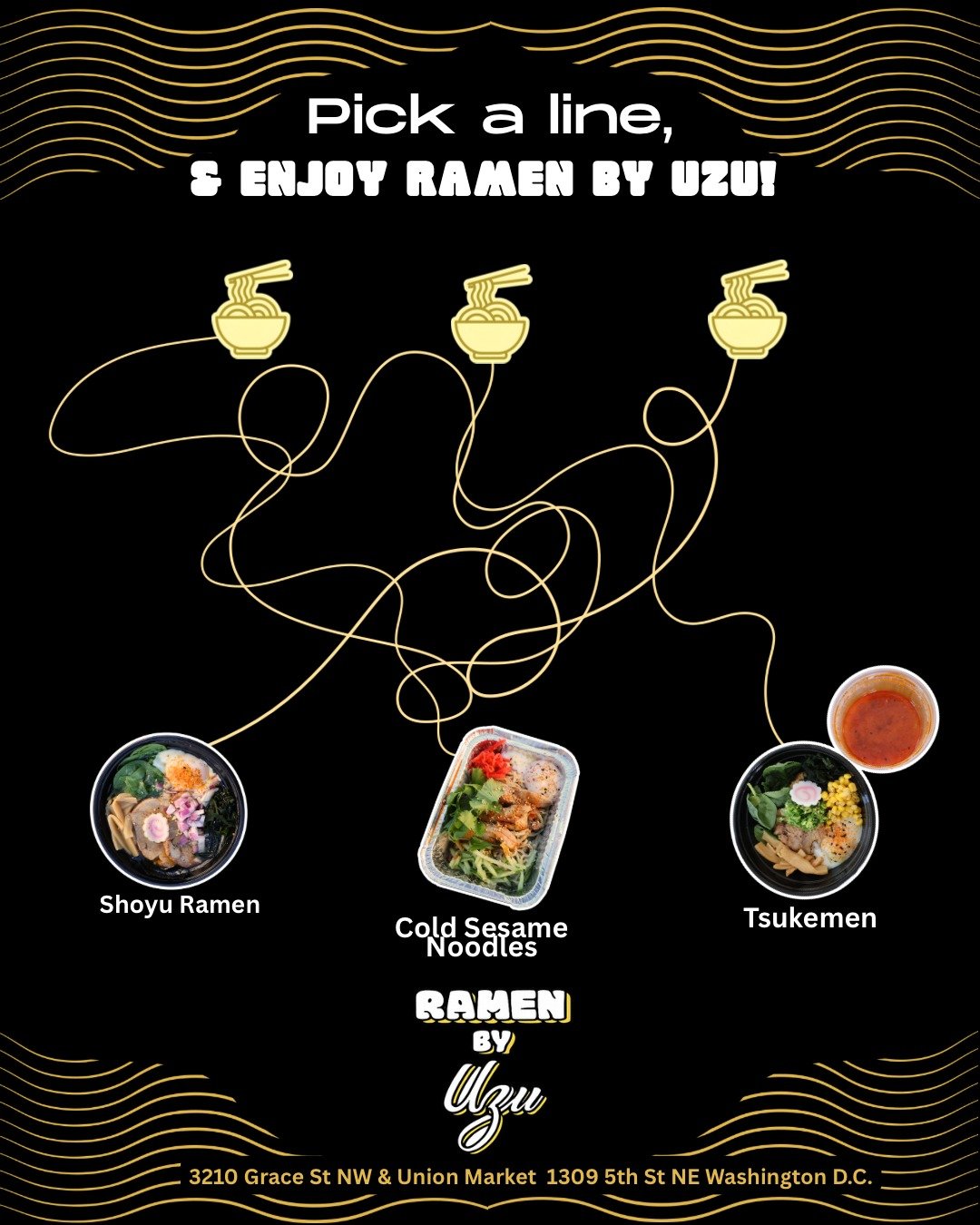 Can&rsquo;t decide? 🤔 Perfect! Choose a line and let the universe decide! 🍜

DC📍3210 Grace St NW &amp; inside of @unionmarketdc

#washingtondc #georgetowndc #dcramen #unionmarketdc