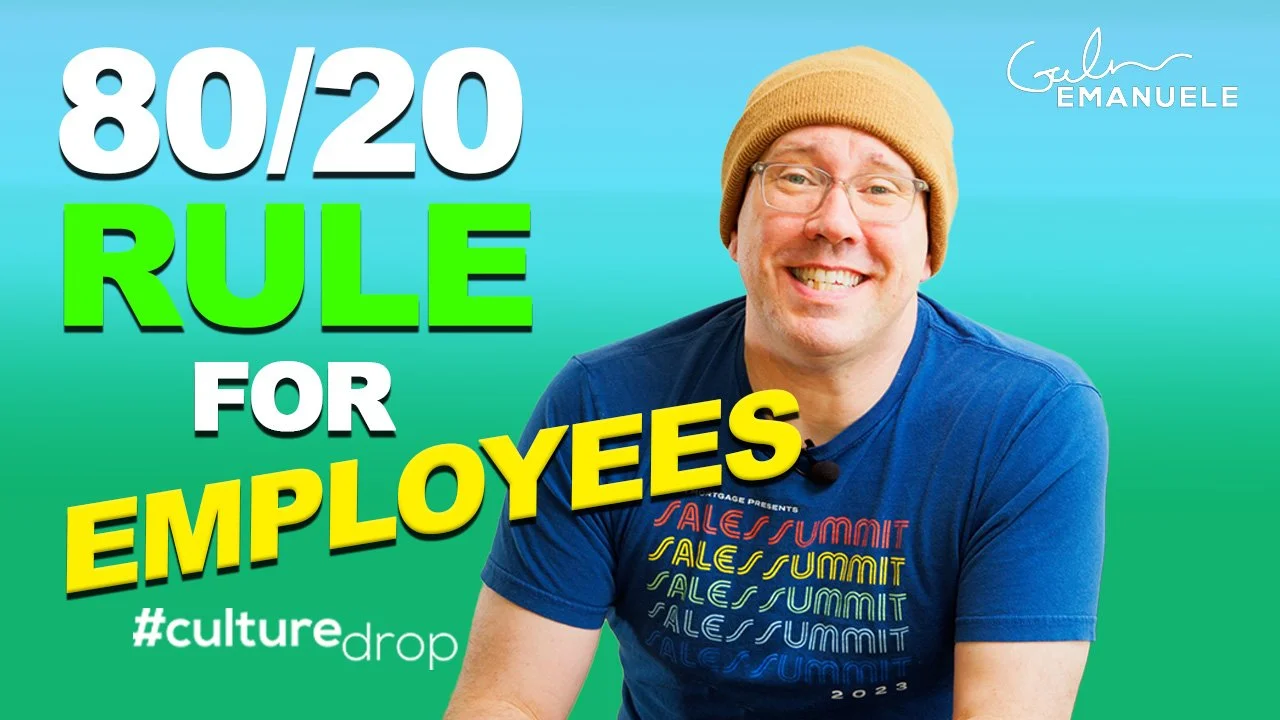 The 80-20 rule with employees performance accountability behavior productivity Galen Emanuele Culture Drop