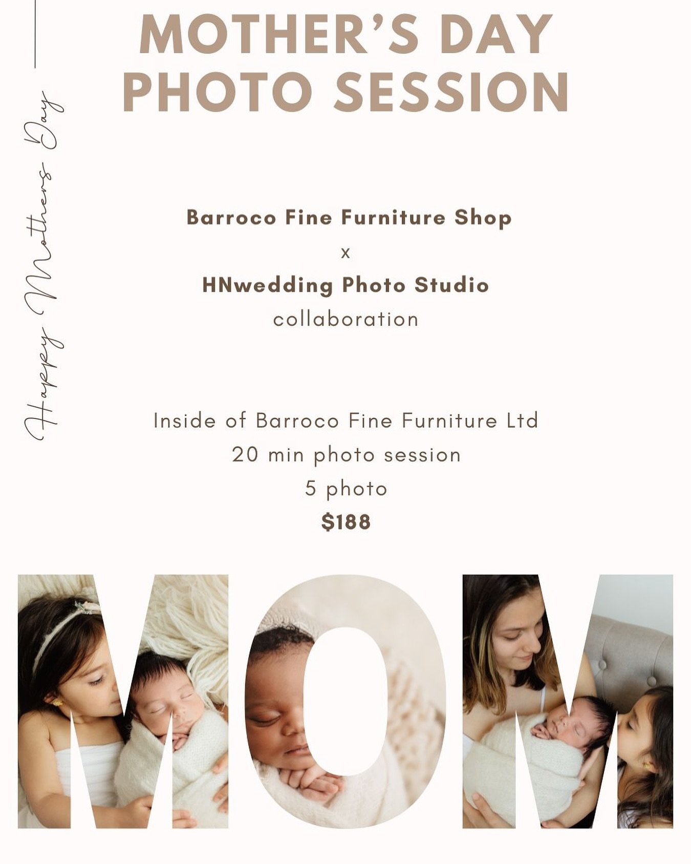 📸 **Celebrate Mother&rsquo;s Day with a Heartfelt Photoshoot!** 💖 

Make this Mother&rsquo;s Day unforgettable with a special photoshoot experience! Capture the love and bond between you and your mom in beautifully crafted photos that you&rsquo;ll 