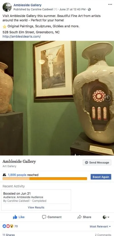 A 360° photo ad we made for Ambleside Art Gallery.