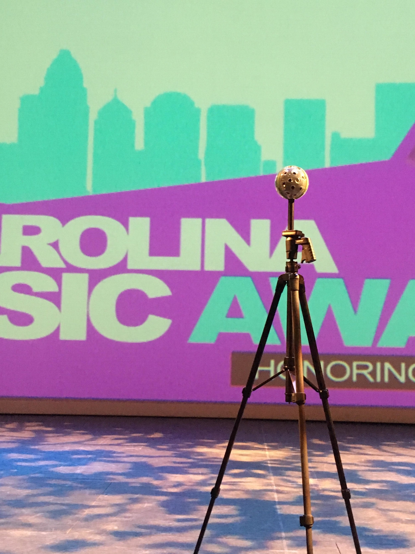 Our Panono 360° camera on stage at the Carolina Music Awards