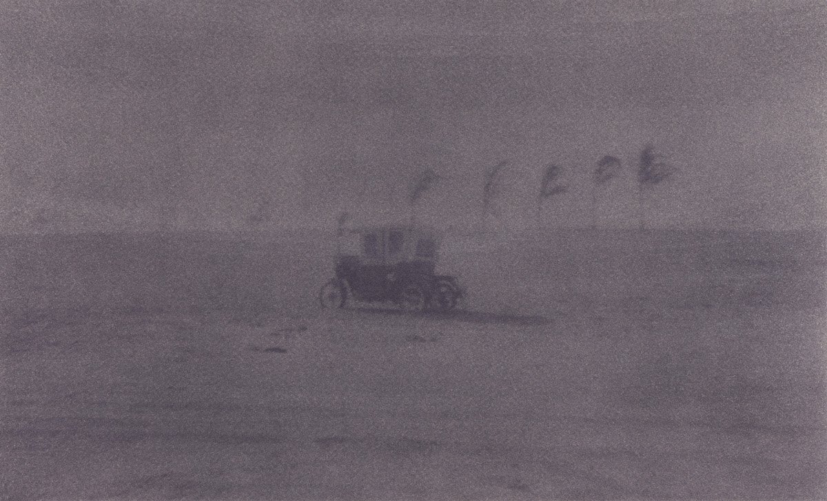   Mototaxi On The Beach  2020 Anthotype made with purple corn 8.5x14” 