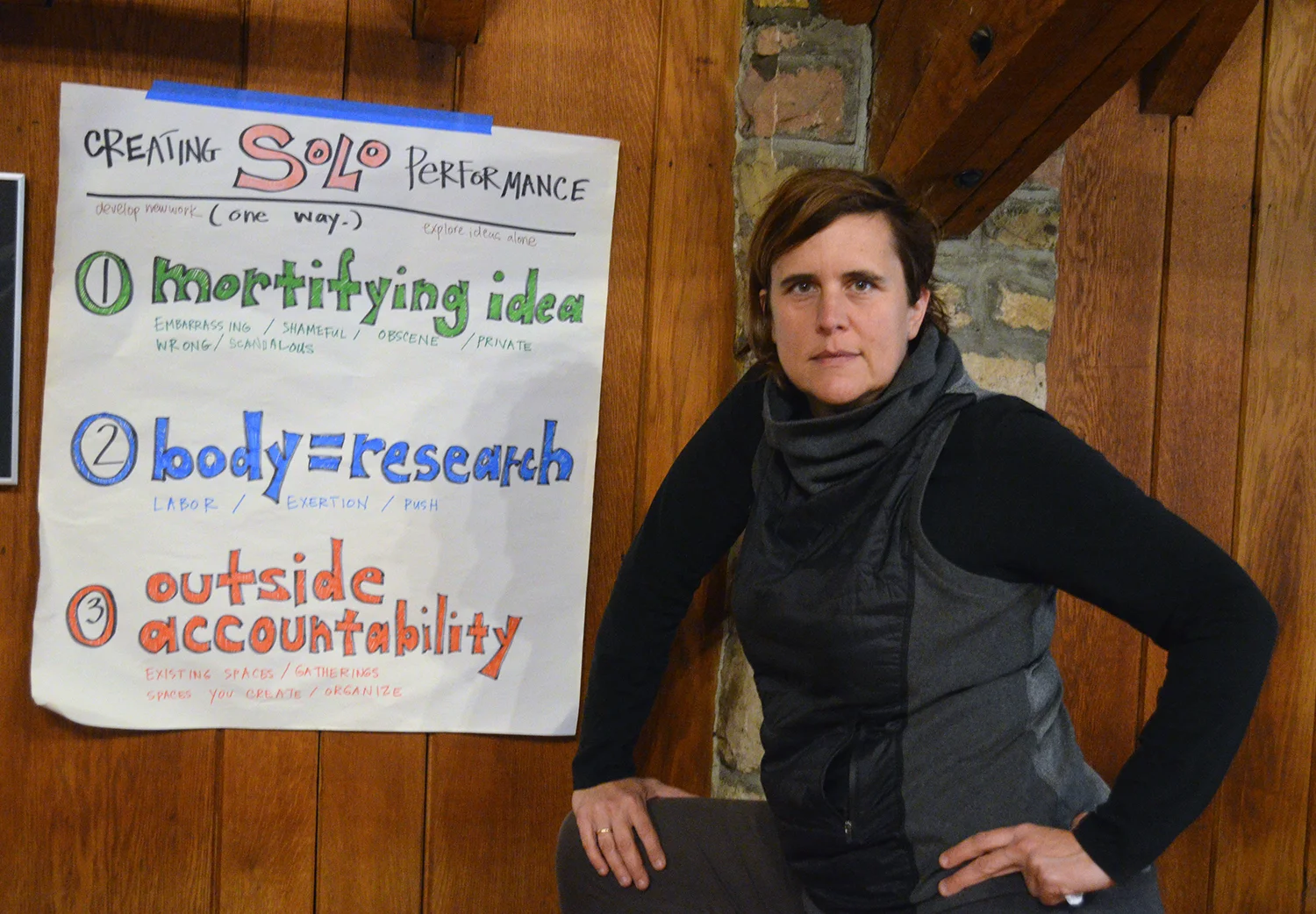 "Creating Solo Performance" Workshop at Hurricane Gap Theater Institute , Pine Mountain, KY. Photo: Mark Kidd . 