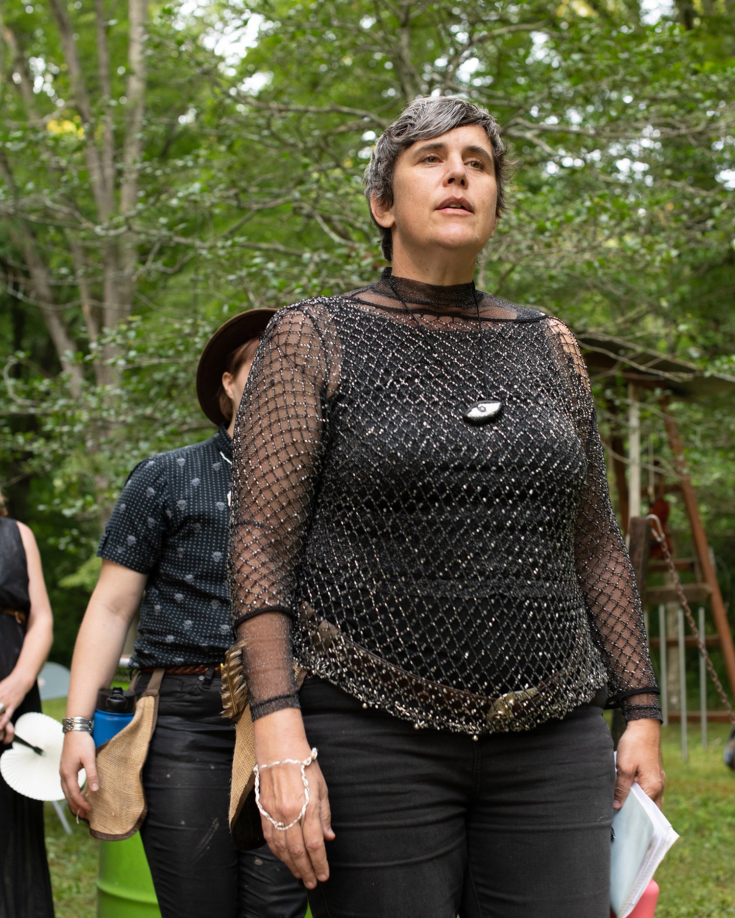  Singers &amp; guides of Ezell: Ballad of a Land Man: Clarity Hagan and Nicole Garneau, July 2021 at Pine Mountain Settlement School. Photo: Will Major. 