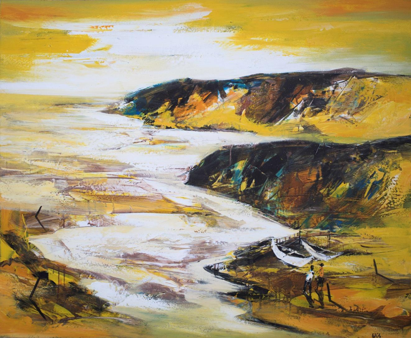 Paisaje con pescadores