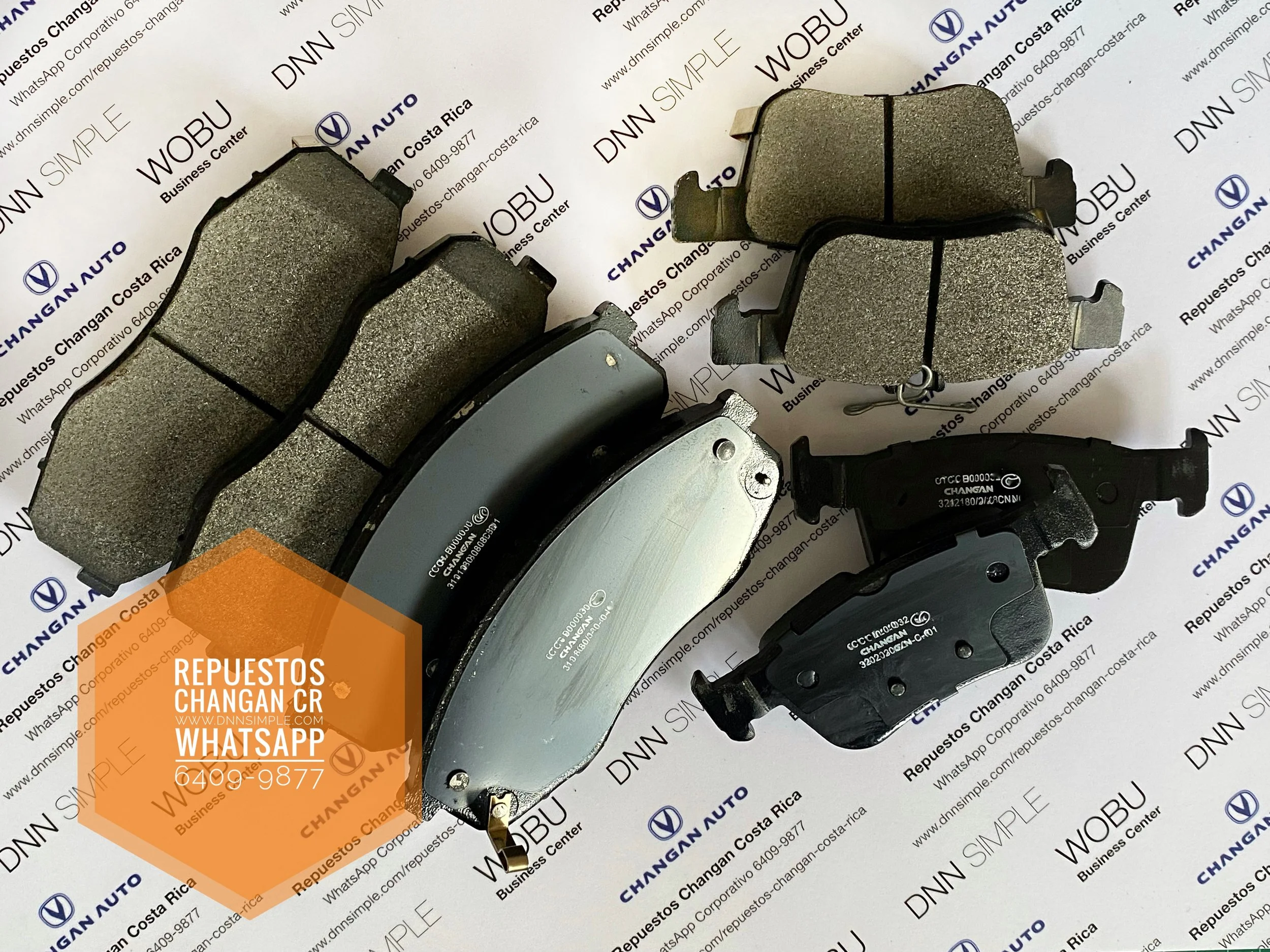 Fibras Pastillas de freno delanteras y traseras. Changan CS 55 Plus (Agotadas para entrega inmediata, Disponible por pedido especial).