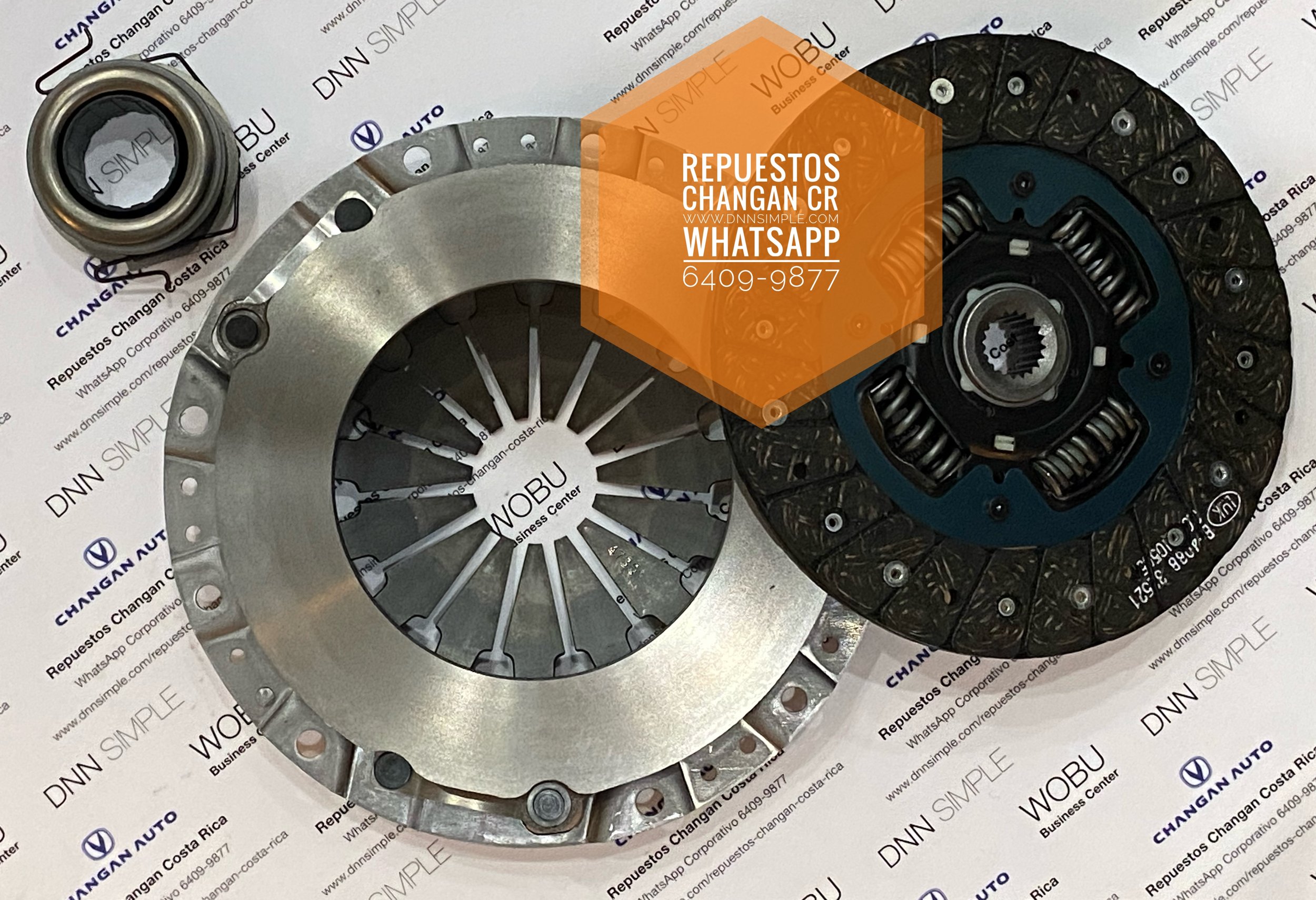 Partes de Kit de recambio de Conjunto de Clutch. Disco, Plato de presión, Rol de empuje y Cable. Changan Star 3. (Disponible para entrega inmediata).