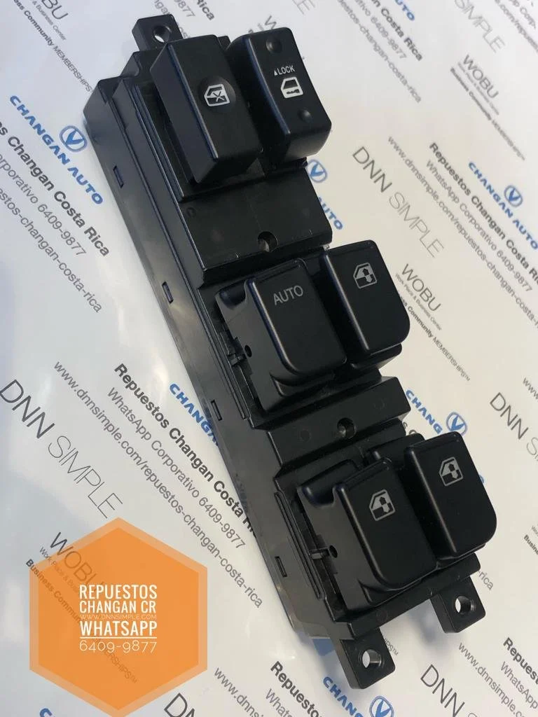 Botones, botonera principal de control de cierre central y ventanas. Changan Benni 1.4 cc. (Producto en stock para entrega inmediata).