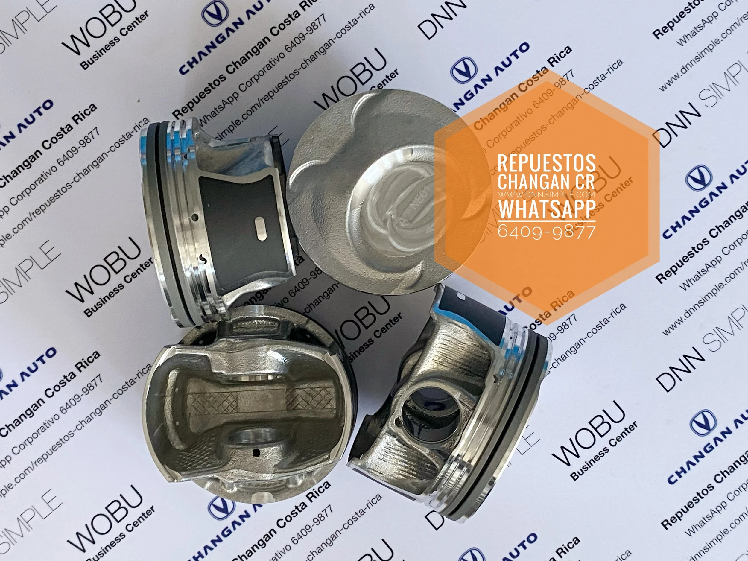 Anillos, pistones, bearing de biela y bancada de motor. Changan CS 35 Plus, 1.4cc.. (Agotado para entrega inmediata, Disponible por pedido especial)