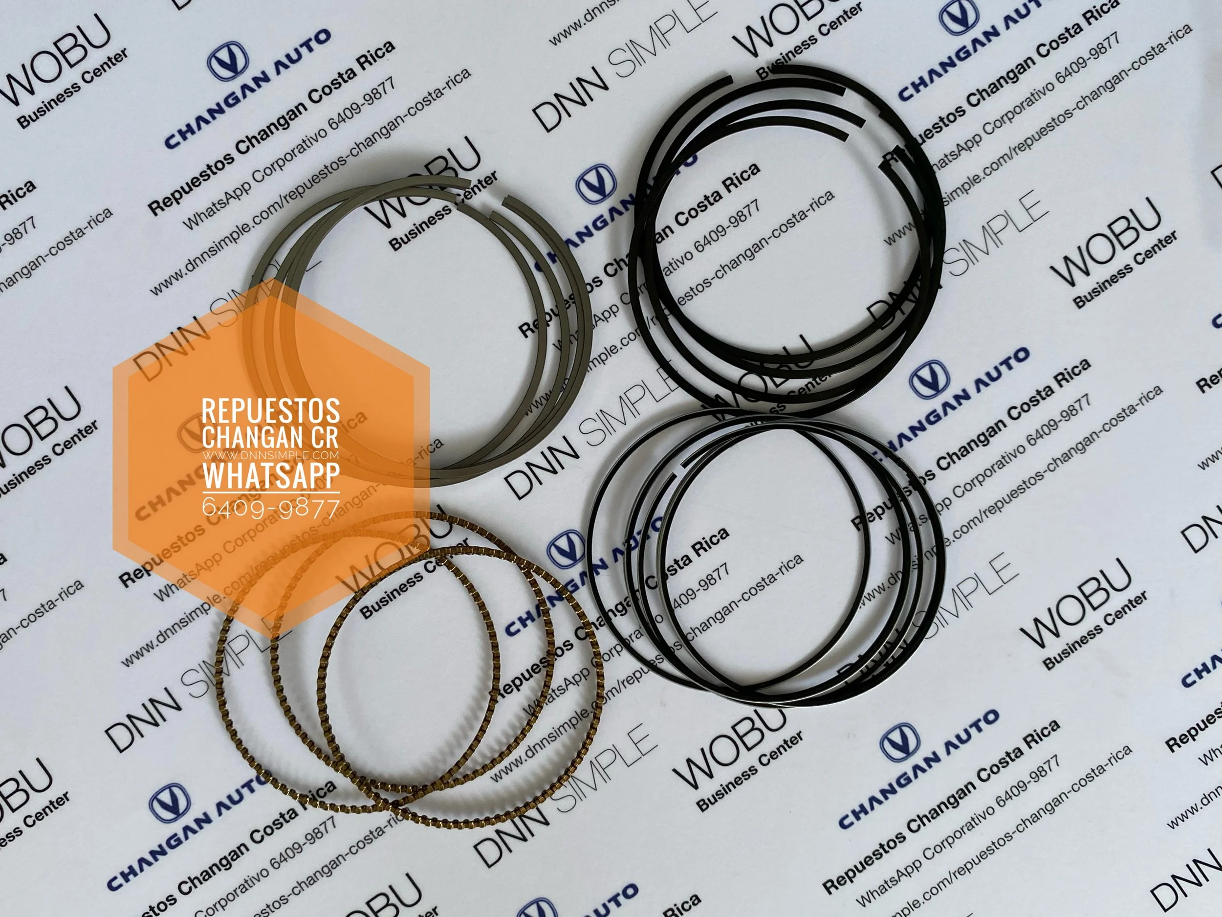 Anillos, pistones, bearing de biela y bancada de motor. Changan CS 35 Plus 1.4cc. (Agotado para entrega inmediata, Disponible por pedido especial)