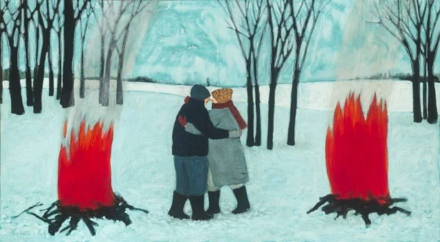 two fires in winter