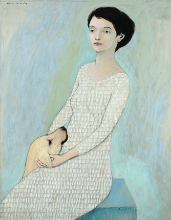 woman with a dog
