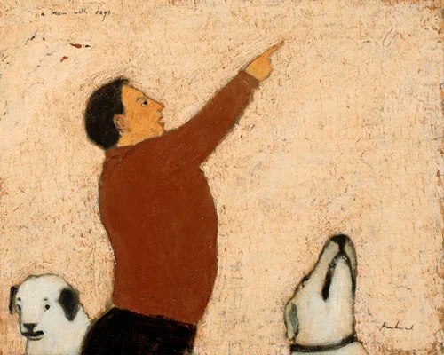 a man with dogs