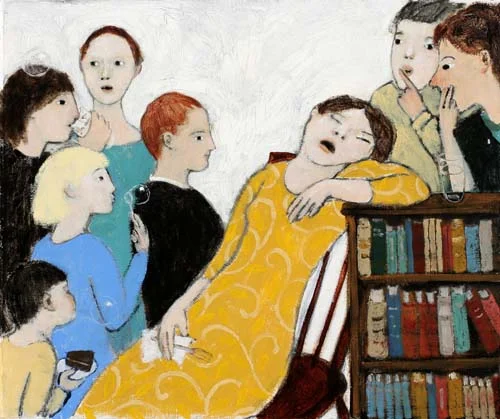 Asleep at a party