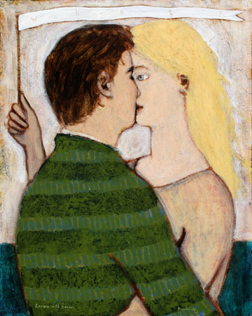 "Lovers with banner'