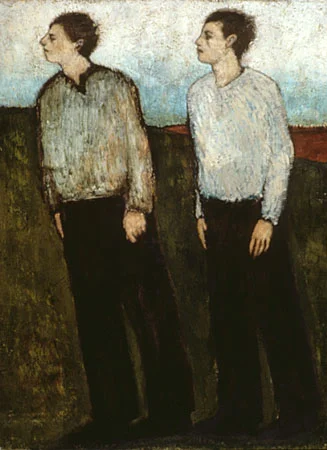Two men walking, walking