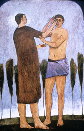 "Christ healing a blind man"