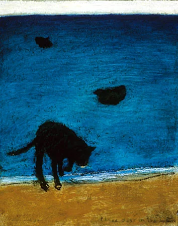 Three dogs in the water