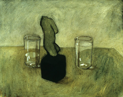 "torso and water glasses"