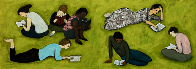 "seven women reading"