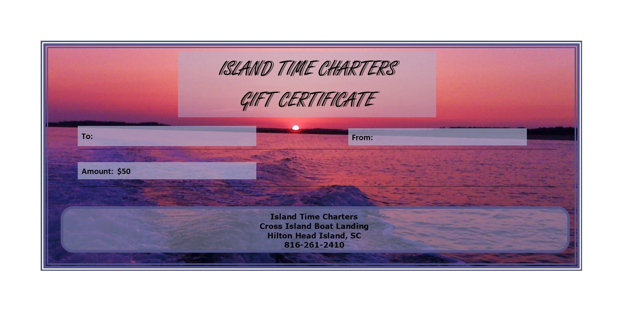 $50 towards Fun Times on Island Time