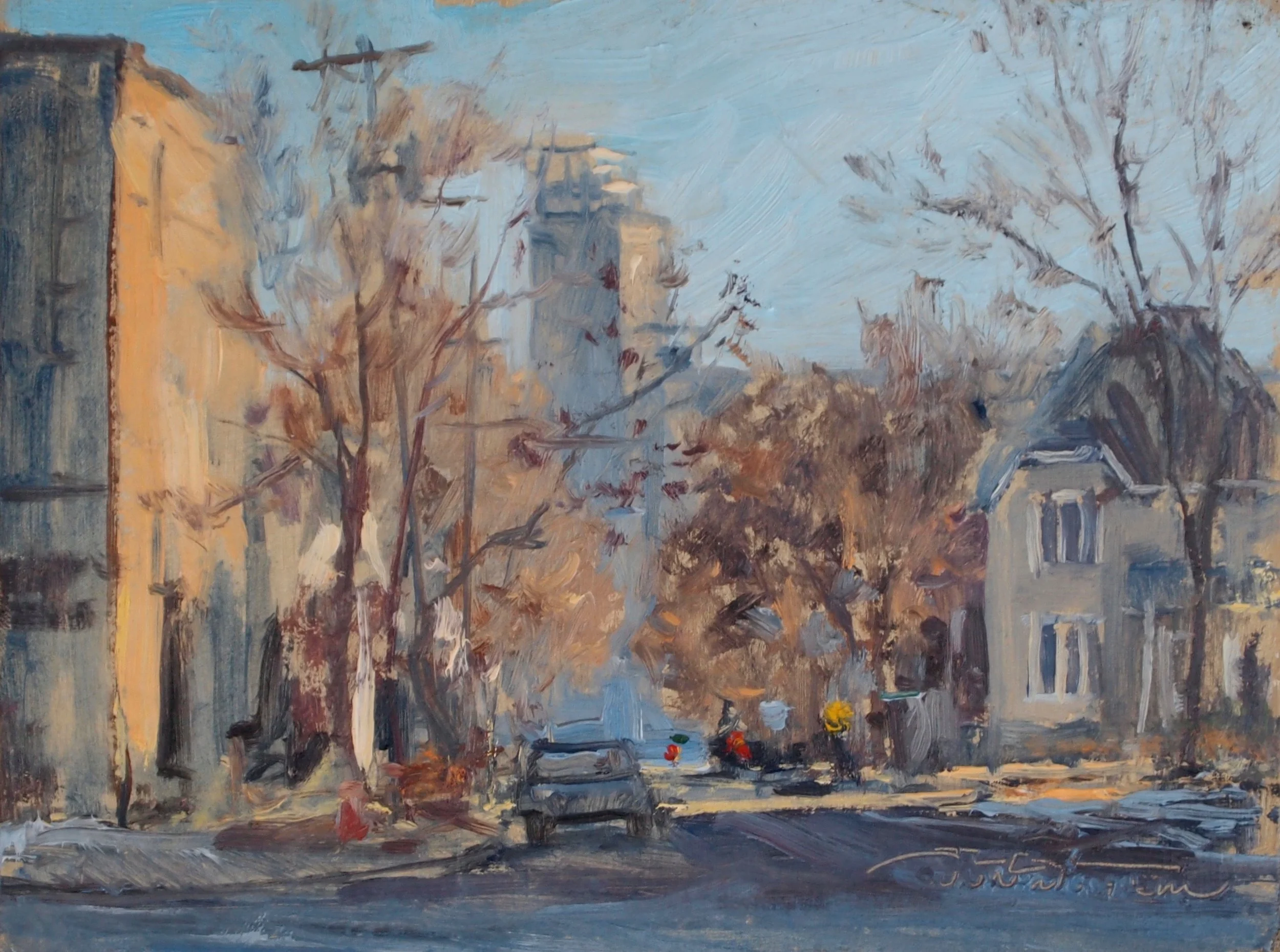 "Waking Watson Avenue" 6"x8", Oil on Linen , Private Collection Media Award Winner St. Paul Art Crawl, Spring 2012