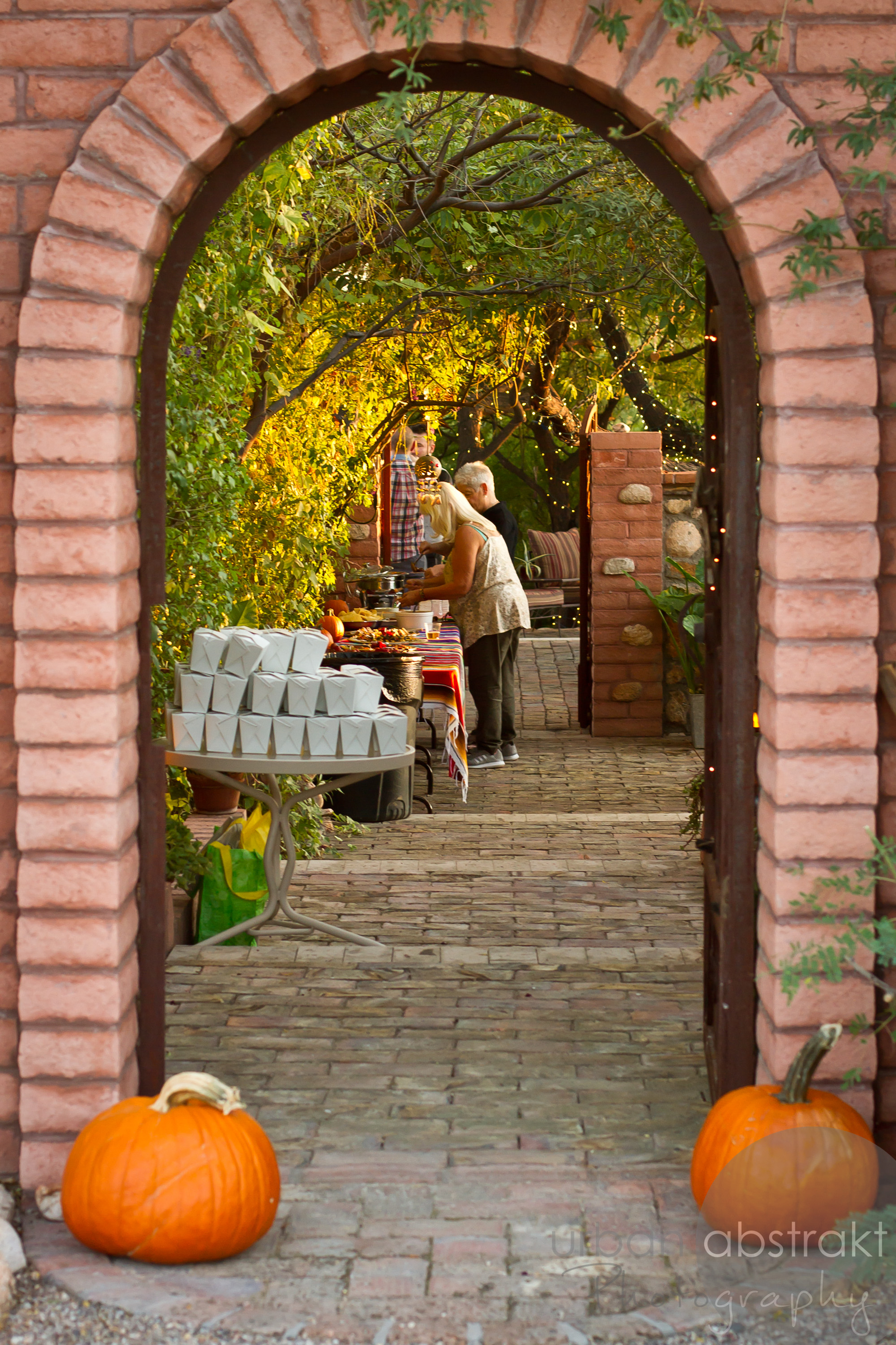 stone arch pumpkins image