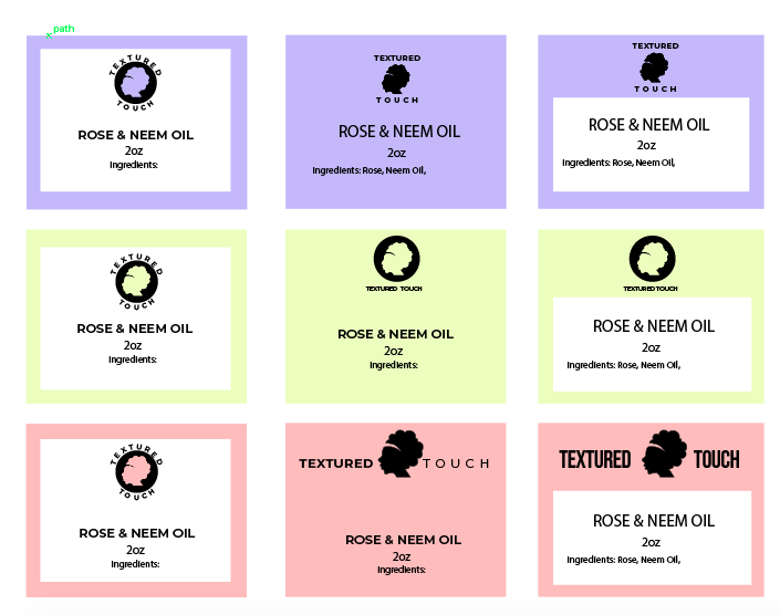 Product Label mock-ups