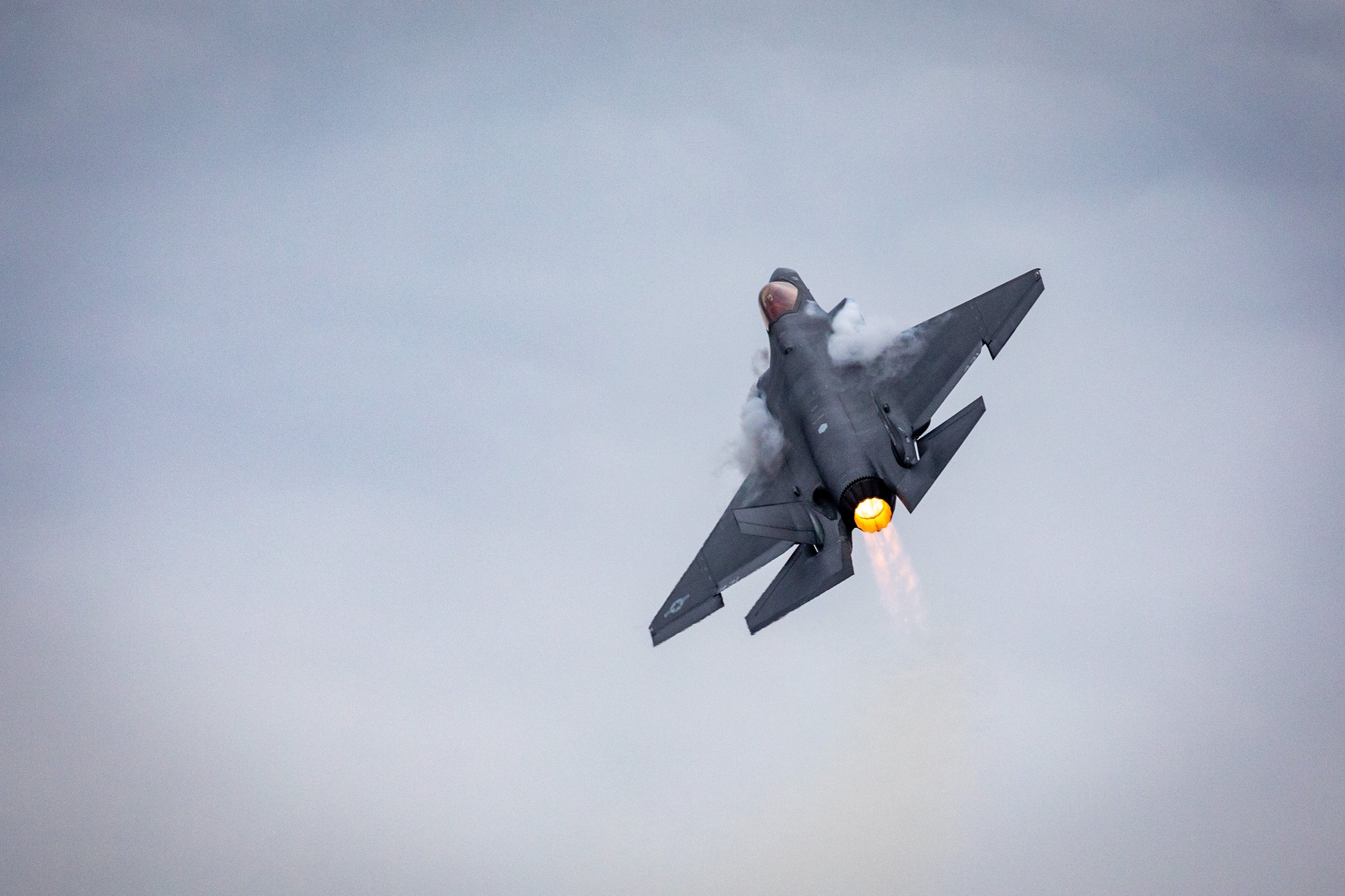 F-35 climbing at full afterburner