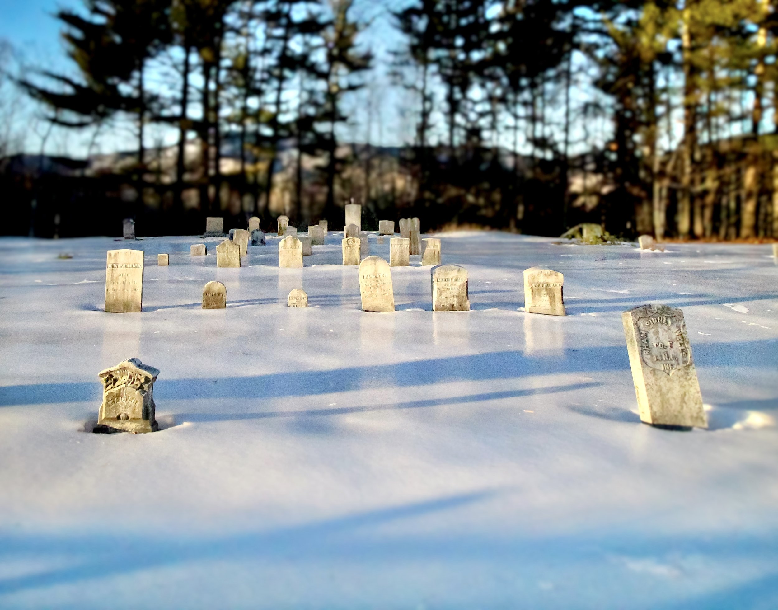 Icy cemetery, Gilead, Maine