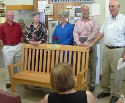 The family of Betty Clough presented a bench during a memorial ceremony, August 2005.