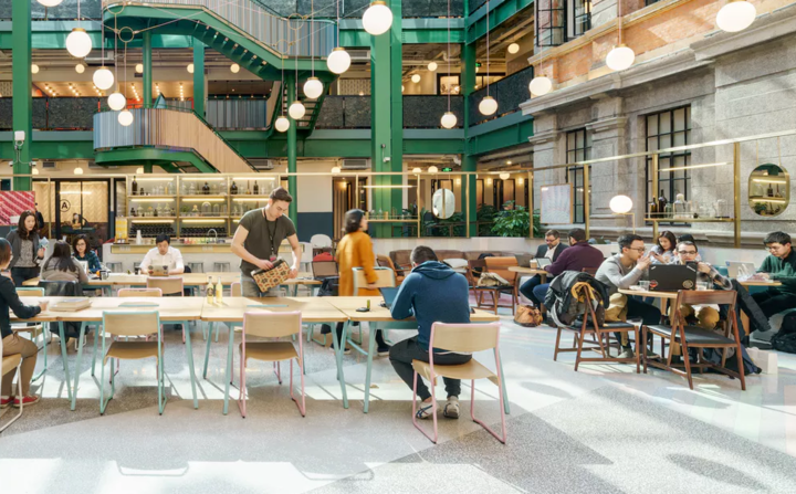 WeWork Weihai Lu in Shanghai, China WeWork has garnered a name for itself across the map, but its Shanghai, China office is one that has us doing a double-take. WeWork Weihai Lu can be found in a once historical London style mansion transformed into a modern workspace. Micro-roasted coffee, printing, private phone booths, high speed internet, and weekly networking events (including happy hours!) are just some of the perks.