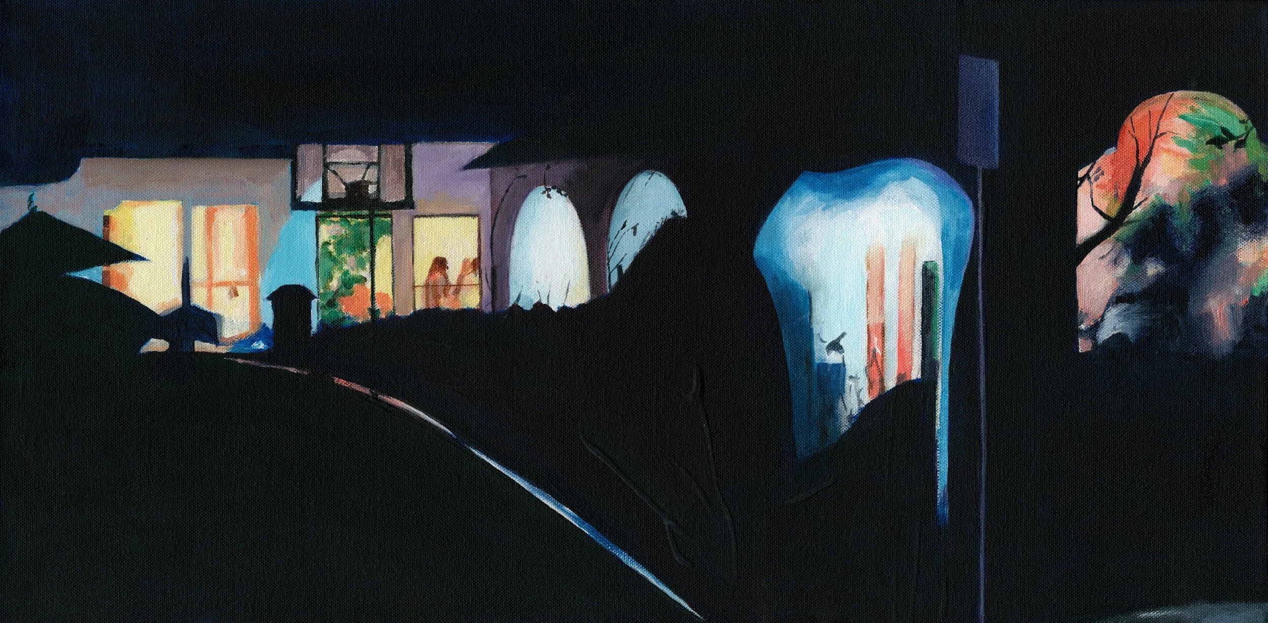 "Party". Acrylic on Canvas. 12" x 24". 2016.