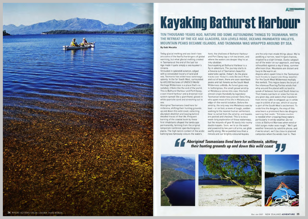 New Zealand Adventure Magazine — Kayaking Bathurst Harbour