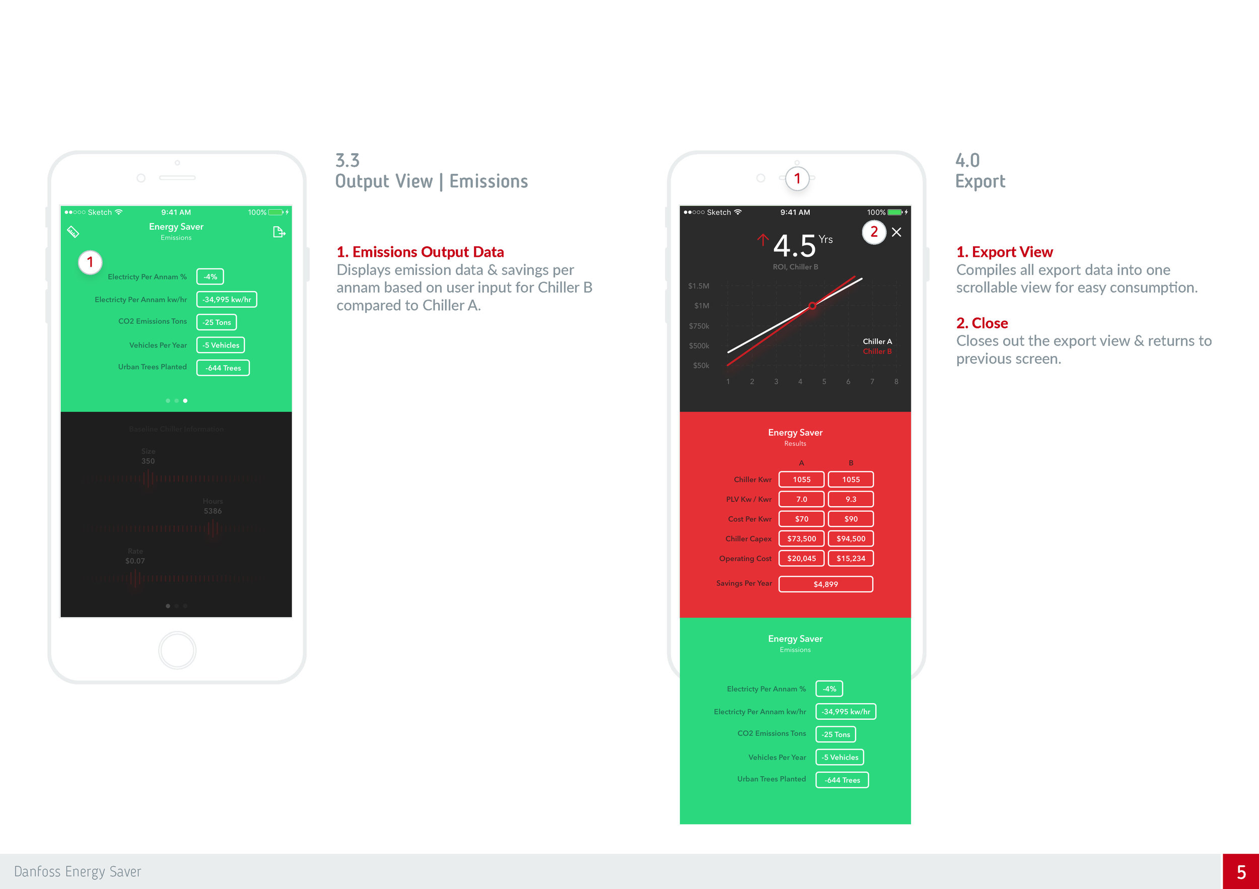The final product provided a single-screen experience that helped agents in the field quickly compare & calculate the ROI of two products.