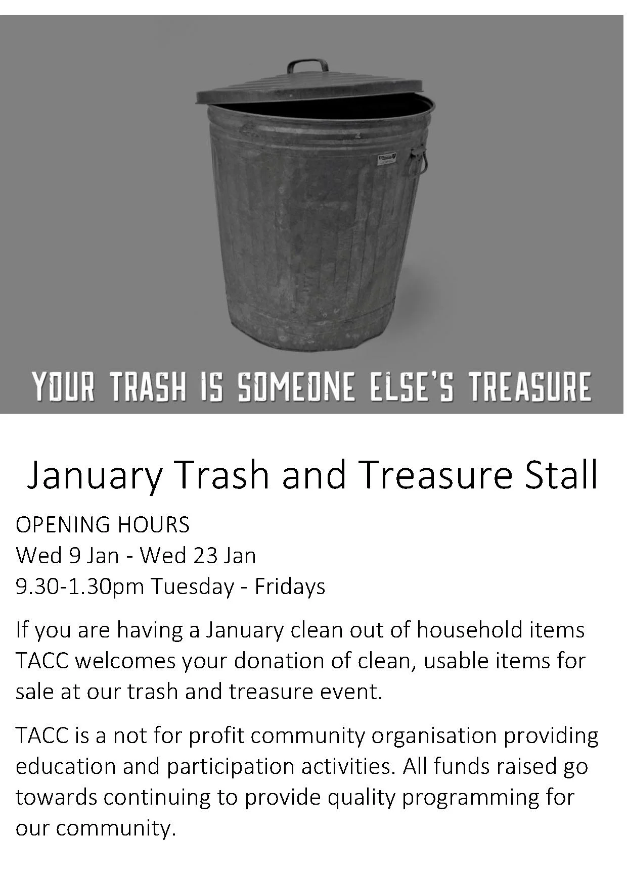January 2019 Trash and Treasure Stall no logo.jpg