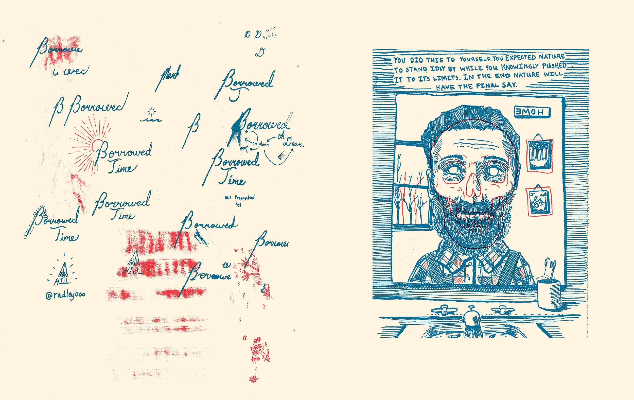   Excerpt from risograph zine addressing environmental awareness.  