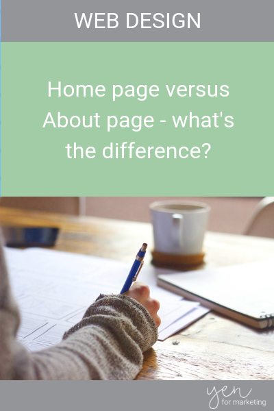 Home Page versus About Page - what's the difference?