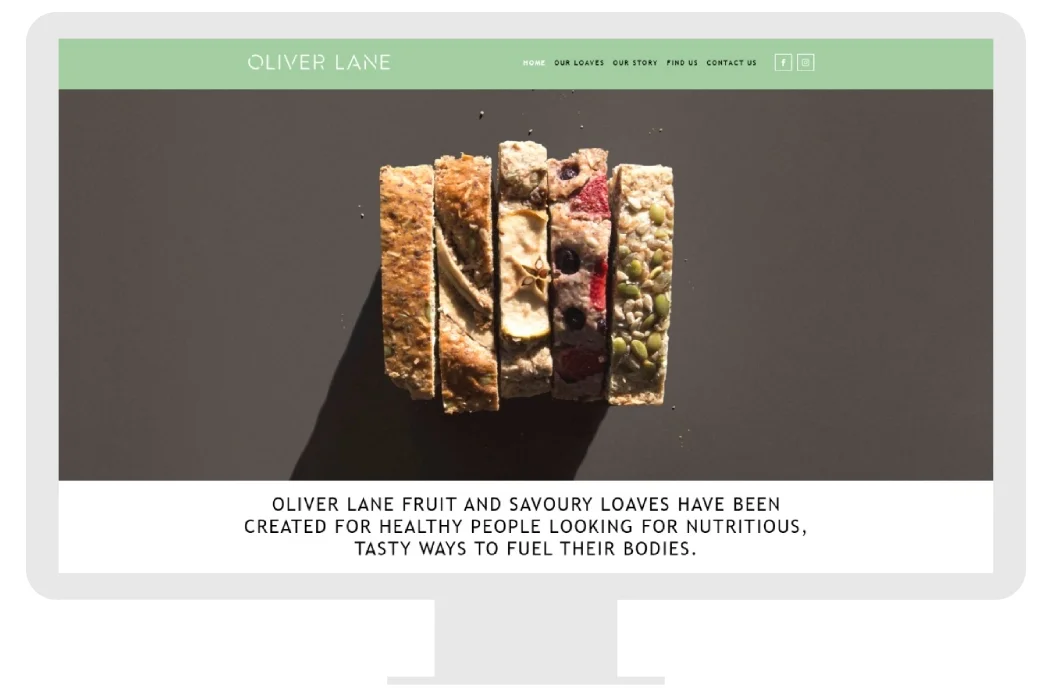 Small business website for food business