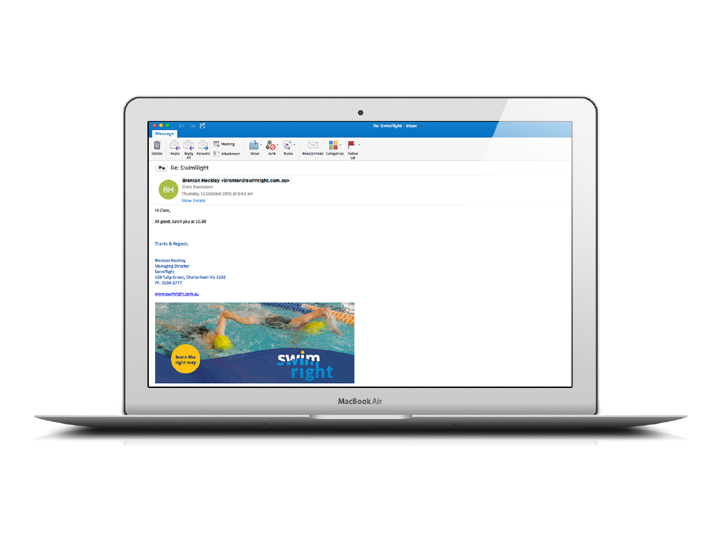 Example for email signature (SwimRight)