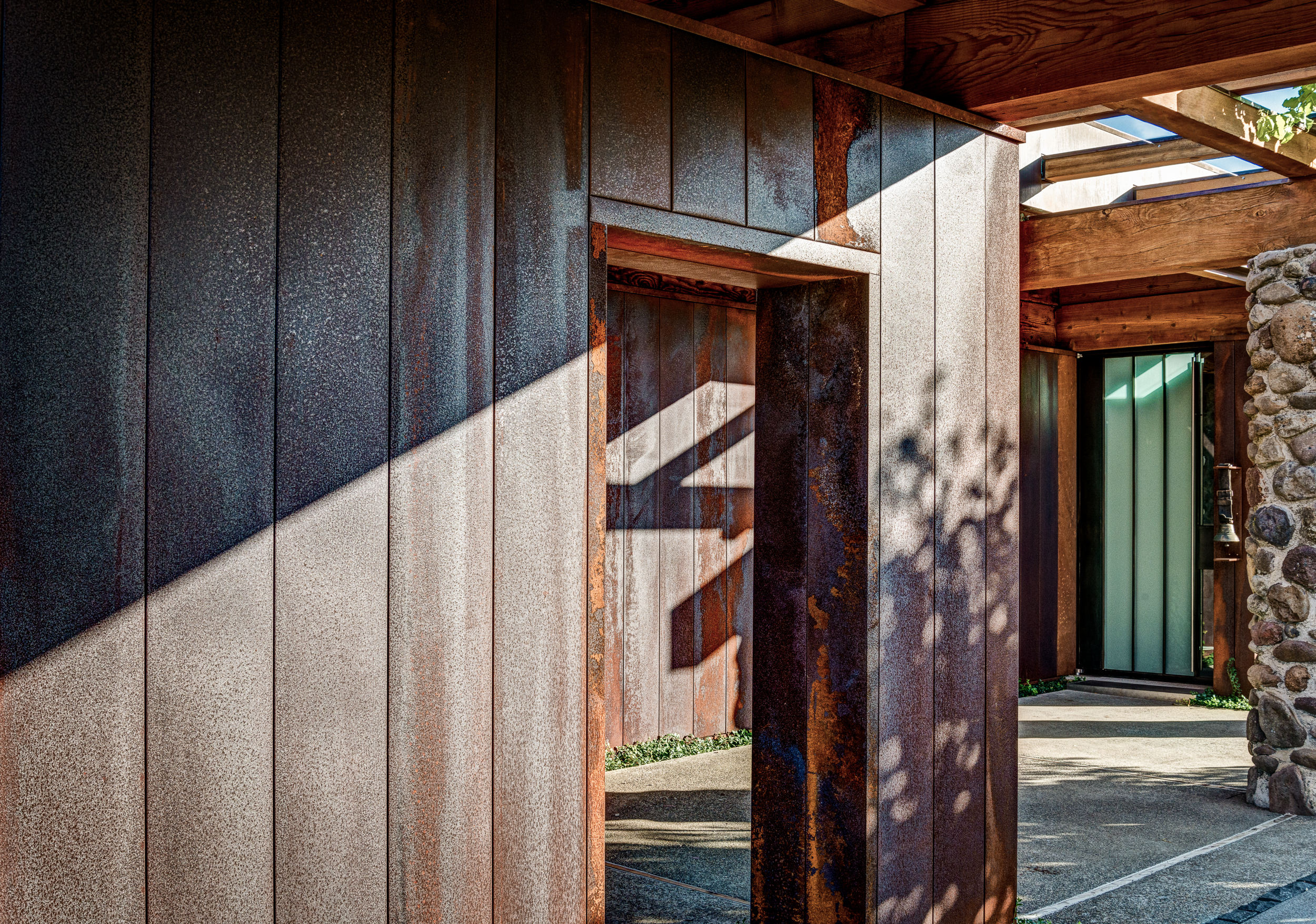 Entrance and Corten Cladding