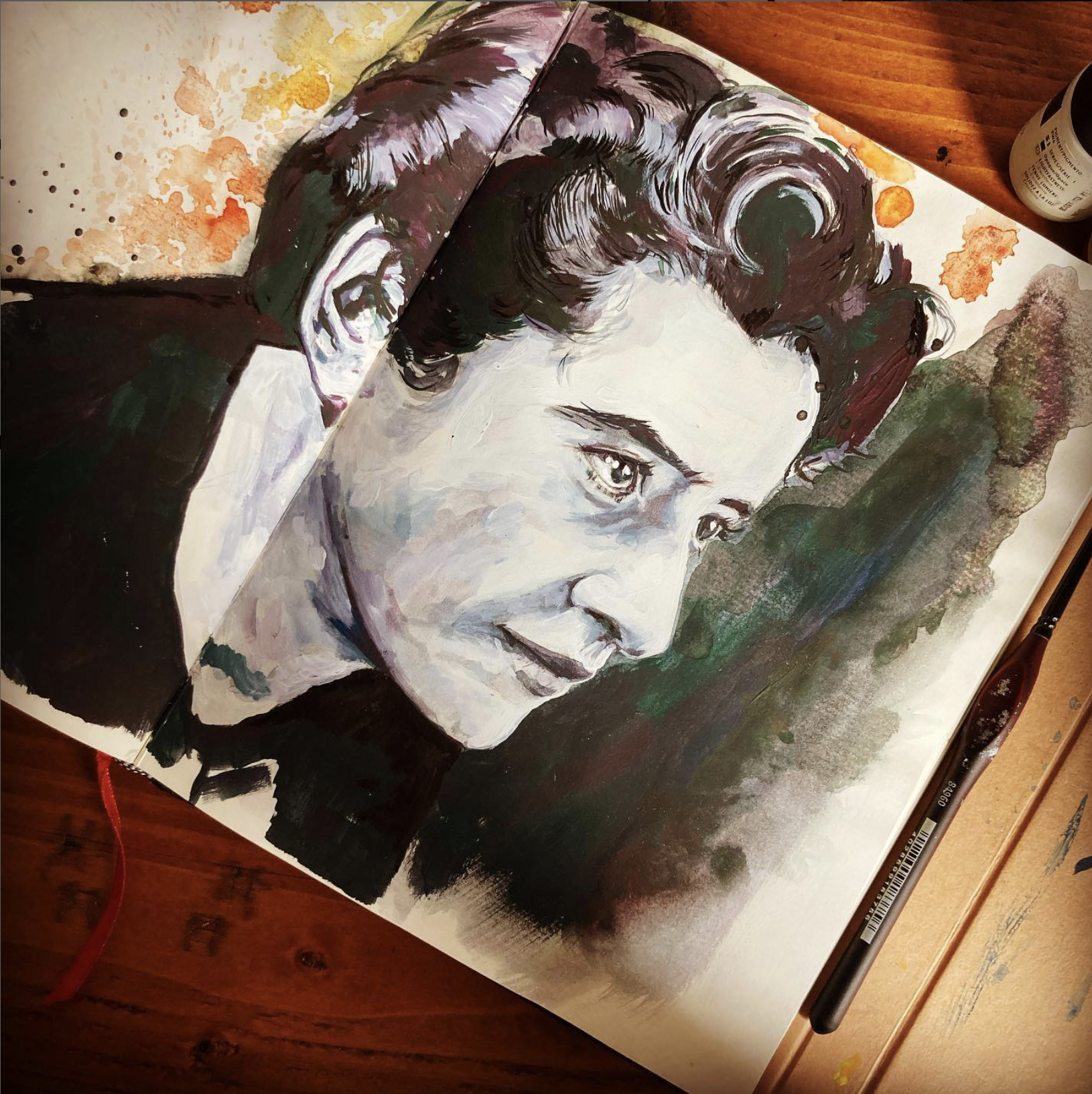 Hannah Arendt, aquarel