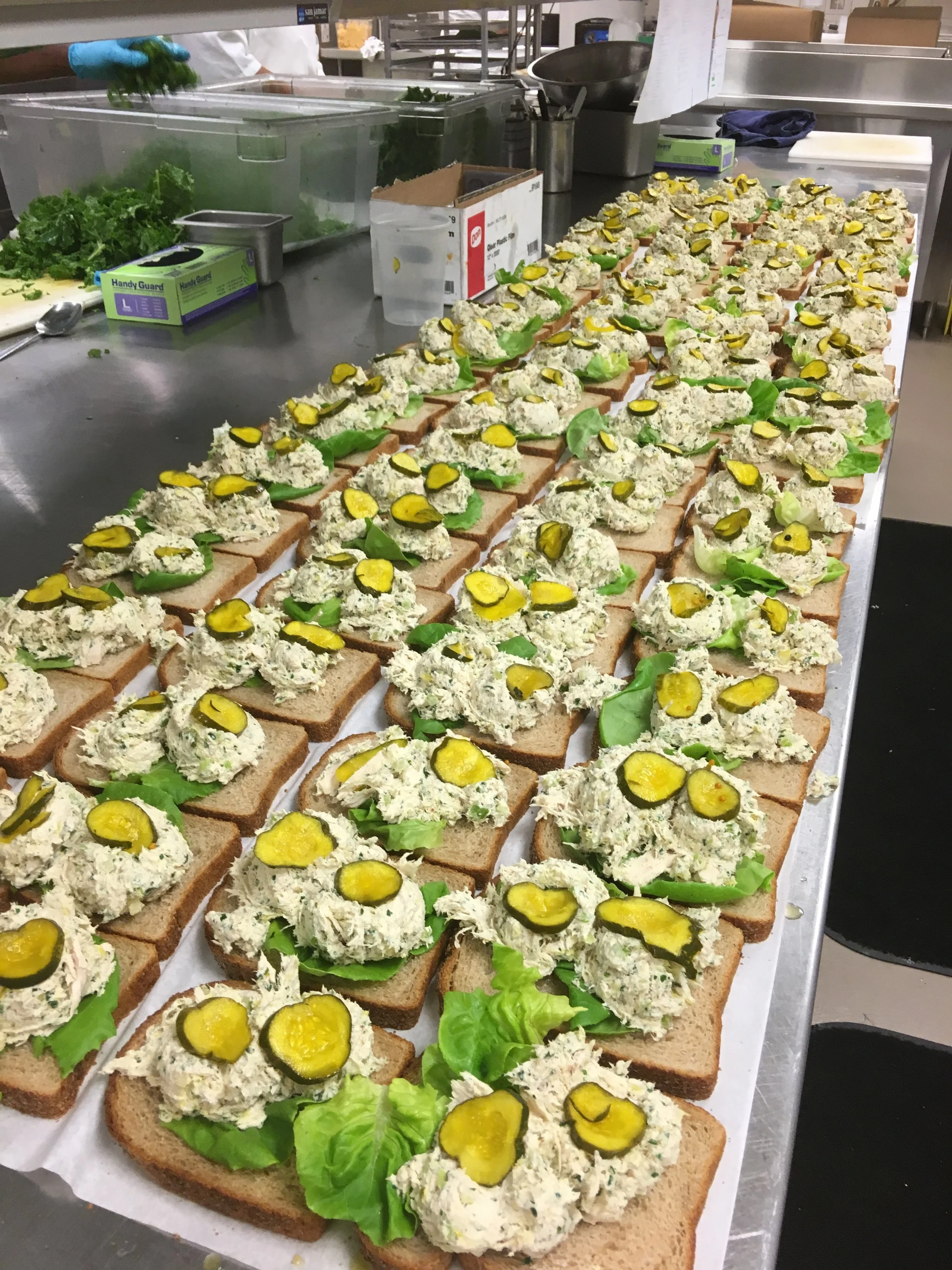  Roasted &amp; Hand Pulled Chicken Salad Butter Lettuce | House Made B&amp;B Pickles 1000+ daily for Botanical Gardens 