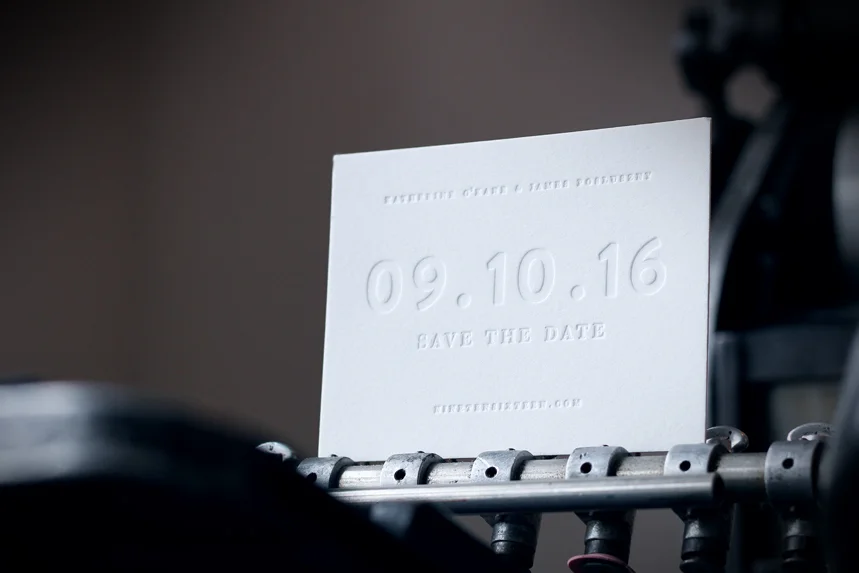 affordable letterpress save the dates